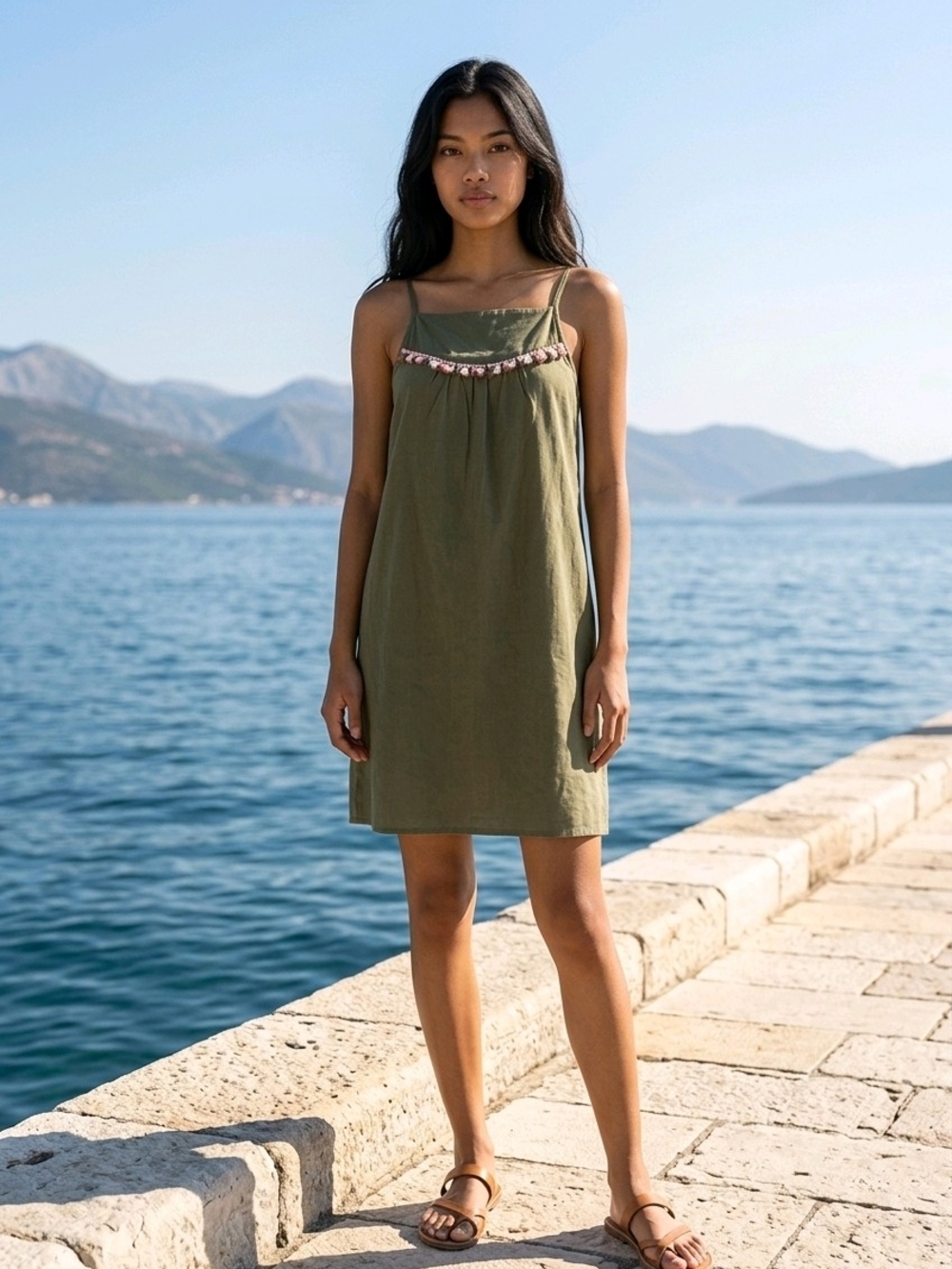 NWT Girl's Old Navy Fringe khaki tank dress sz XL (14)